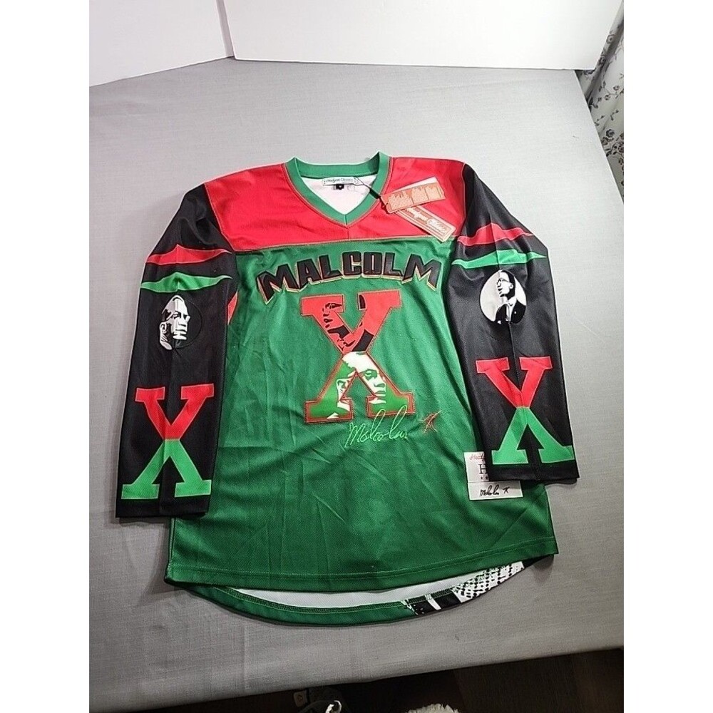 Headgear Classics Men's Long Sleeve V Neck Malcom X Hockey Jersey Size M